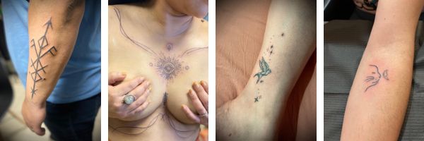 tatouages réalisés par Cherry's T&D en handpoke