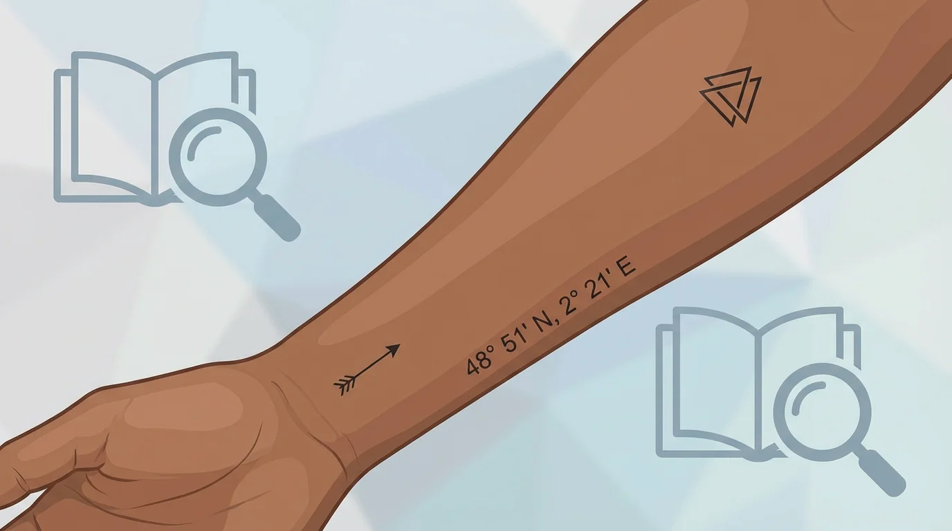 Illustration de petits tatouages minimalistes pour homme sur le poignet et l'avant-bras