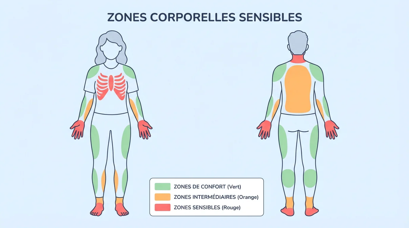 Carte illustrée des zones du corps pour choisir l'emplacement de son tatouage