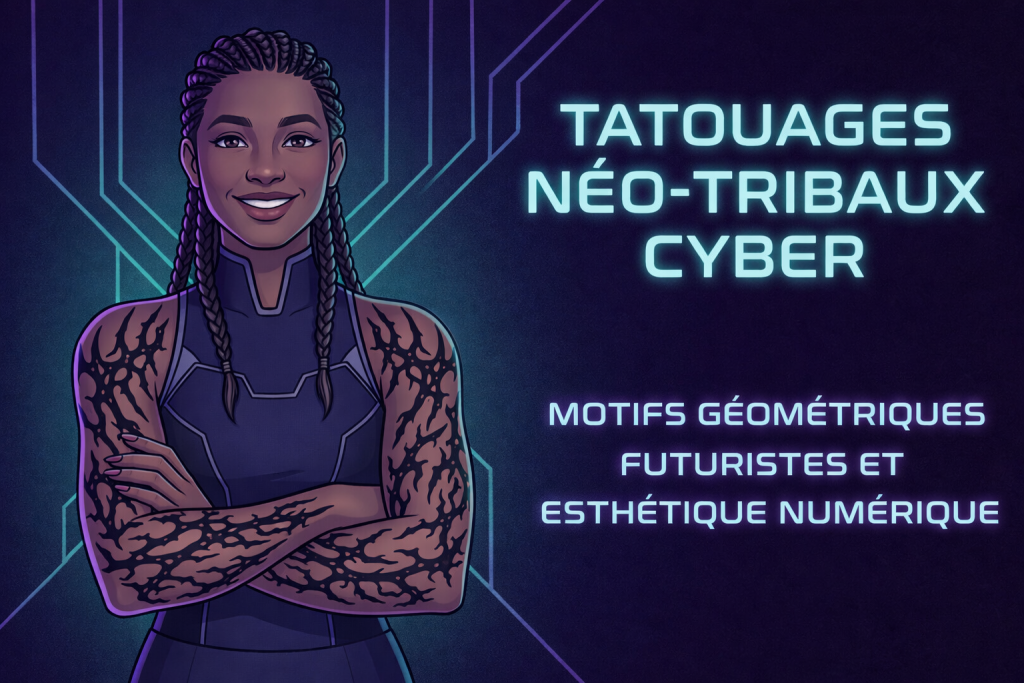 Illustration d'un tatouage néo tribal / cyber sigilism