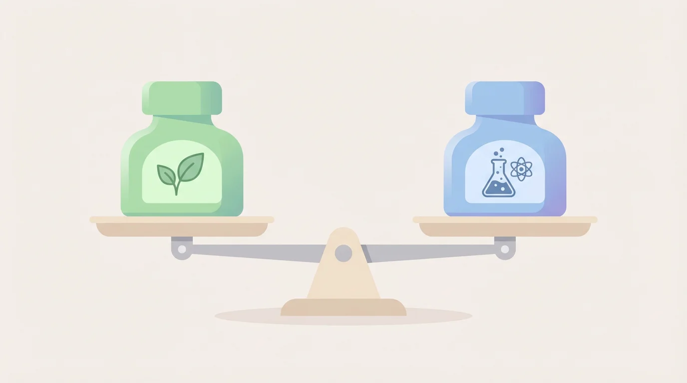 Illustration comparant encre de tatouage vegan et encre classique sur une balance