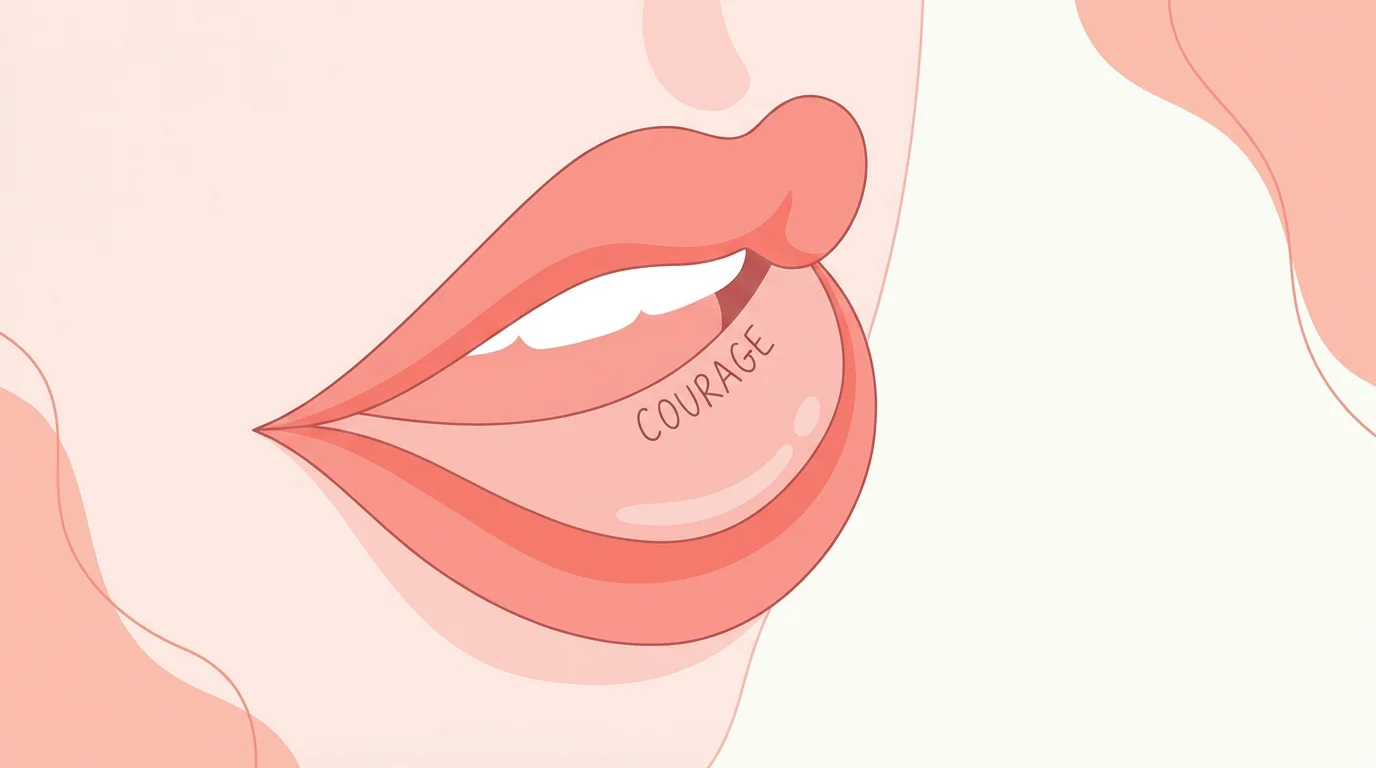 Illustration d'un tatouage discret à l'intérieur de la lèvre inférieure